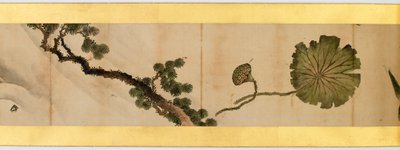 تفاصيل Handscroll مع صور متنوعة ، فترة إيدو ، 1839 حبر ولون على الورق بواسطة كاتسوشيكا هوكوساي