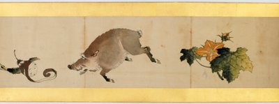تفاصيل Handscroll مع صور متنوعة ، فترة إيدو ، 1839 حبر ولون على الورق بواسطة كاتسوشيكا هوكوساي