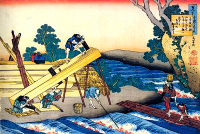من سلسلة مائة قصائد مائة شاعر: Harumichi no Tsuraki ، c1830. بواسطة كاتسوشيكا هوكوساي