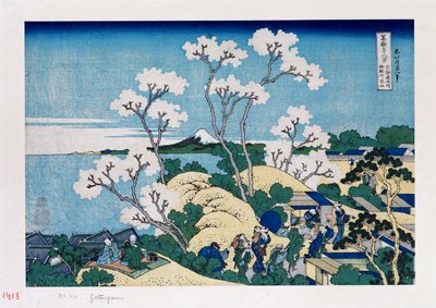 فوجي من Gotenyama في Shinagawa على Tokaido ، من سلسلة "The 36-Views Views of Mt. فوجي " بواسطة كاتسوشيكا هوكوساي