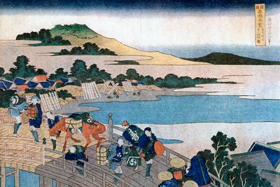 جسر فوكوي ، مقاطعة إيكيزين ، c1785-1849. بواسطة كاتسوشيكا هوكوساي