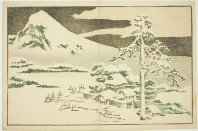 جبل فوجي في الشتاء ، من الكتاب المصور للوحات الواقعية لهوكوساي (Hokusai shashin gafu) بواسطة كاتسوشيكا هوكوساي