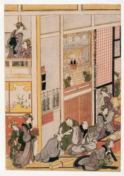 أيام رأس السنة الجديدة من Teahouse Ogi-ya ، c.1810 (مطبوعات خشبية) (انظر أيضًا 406533 و 406535 و 406536) بواسطة كاتسوشيكا هوكوساي