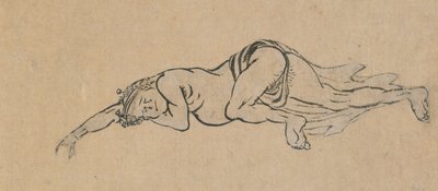 الرجل النائم ، أواخر القرن الثامن عشر وأوائل القرن التاسع عشر. بواسطة كاتسوشيكا هوكوساي