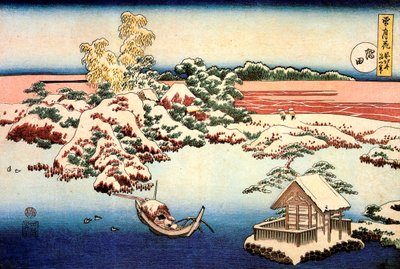 Snowscape على ضفاف نهر سوميدا ، عام 1832. بواسطة كاتسوشيكا هوكوساي