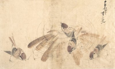 العصافير ، كاليفورنيا. 1825. بواسطة كاتسوشيكا هوكوساي