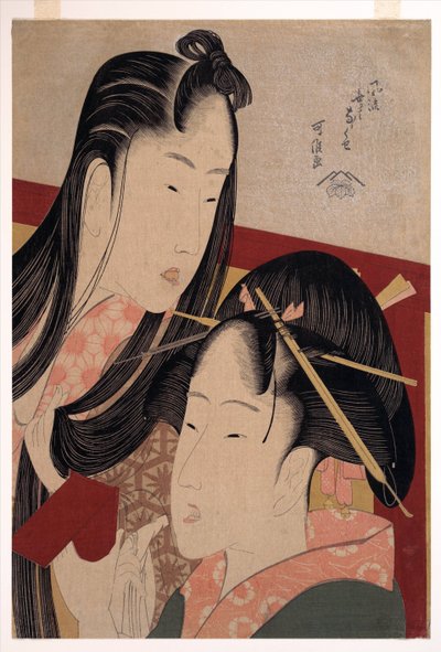 صرير الكرز الأرضي ، من سلسلة سبع عادات غير مجدية عصرية - هوكوساي ، كاتسوشيكا (1760-1849) - ج. 1798 - نقش خشبي ملون - 36،4 × 24،8 - مجموعة خاصة بواسطة كاتسوشيكا هوكوساي