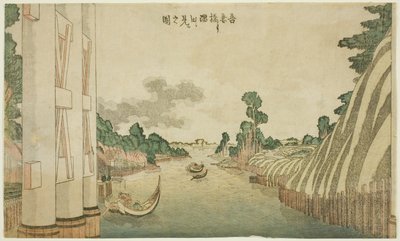 نهر سوميدا يُرى من جسر أزوما (Azumabashi yori Sumida wo miru no zu) ، من مجموعة من المناظر الطبيعية على الطراز الغربي بواسطة كاتسوشيكا هوكوساي