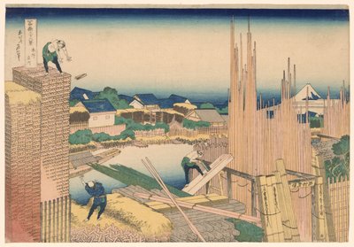 القس تاتشيكاوا في Honjo (Honjo Tachikawa) ، من سلسلة te `` Tierty x Views of Momount Fuji (Fugaku Kasaju Rokukatsu) " بواسطة كاتسوشيكا هوكوساي
