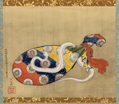 The Lute and White Snake of Benten، Edo Period، 1847 (حبر و لون على الحرير) بواسطة كاتسوشيكا هوكوساي