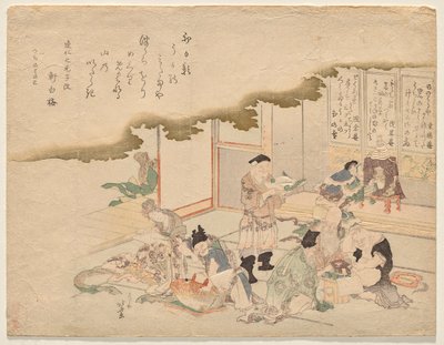 يحتفل The Seven Gods of Good Fortune (shichifuku-jin) بالعام الجديد بواسطة كاتسوشيكا هوكوساي