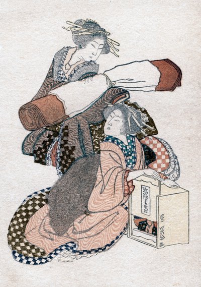 امرأتان يابانيتان ، c1780-1849. بواسطة كاتسوشيكا هوكوساي