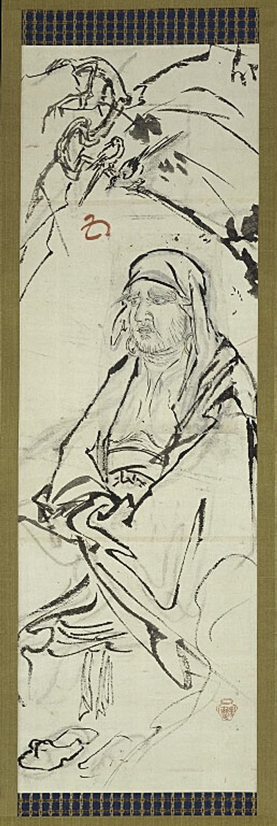 داروما (بوديهارما)، واحد من ستة اسكتشات بواسطة كوانابي كيوساي