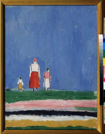 ثلاثة أرقام. أم لطفلين ممثلة من الخلف. رسم لكاسيمير سيفرينوفيتش ماليفيتش (ماليفيتش ، ماليفيتش) (1878-1935) ، زيت على قماش 1913 أو بعد عام 1927. الفن الروسي ، طليعي القرن العشرين ، تفوق. جمع ص بواسطة كازيمير سيفرينوفيتش ماليفيتش