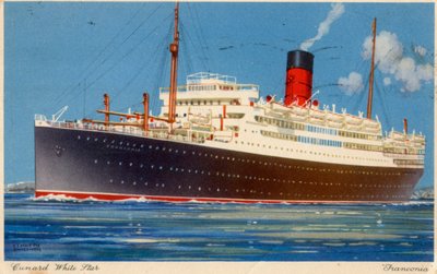باخرة كونارد لاين RMS "فرانكونيا" ، C1923-C1939. بواسطة كينيث دينتون صانع الأحذية