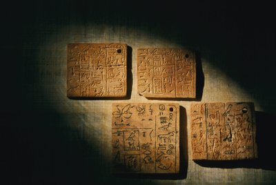 ملصقات مكتوبة من العظام والعاج من الملك قاع، أوائل الأسرات، 2002 (الصورة) بواسطة كينيث جاريت