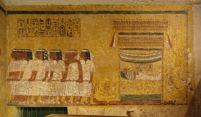 لوحة جدارية في مقبرة الملك توت عنخ آمون؛ مصر؛ المملكة الحديثة؛ توت عنخ آمون؛ وادي ...، 2003 (صورة) بواسطة كينيث جاريت