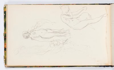 صفحة كراسة الرسم: شخصيتان عاريتان بواسطة Kenyon Cox