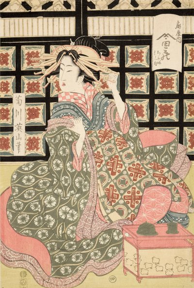 طبعة Ukiyo-e لـ Courtesan بواسطة Eizan ، حوالي 1810 (طباعة خشبية ملونة) بواسطة كيكوكاوا إيزان