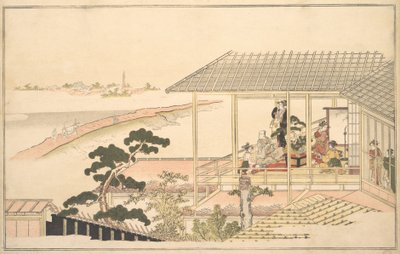 حفلة من صانعي المرح في منزل في يوشيوارا في ليلة ضوء القمر ، 1789. بواسطة كيتاجاوا أوتامارو