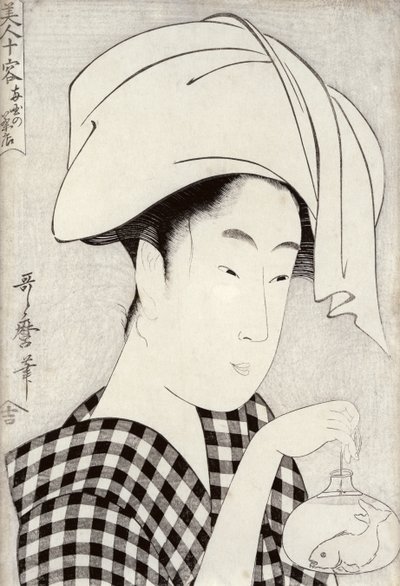 بيت الشاي في ريوغوكو ، من سلسلة "Bijin juyo" (عشر شخصيات أنثوية) c.1797 (طبعة خشبية) بواسطة كيتاجاوا أوتامارو