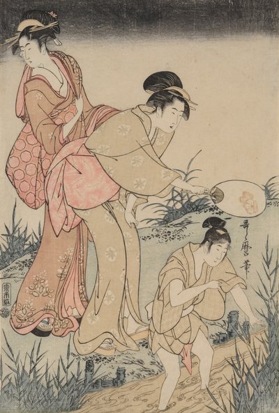 اصطياد اليراعات تحت شجرة الصفصاف ، ج. 1796-1797. بواسطة كيتاجاوا أوتامارو