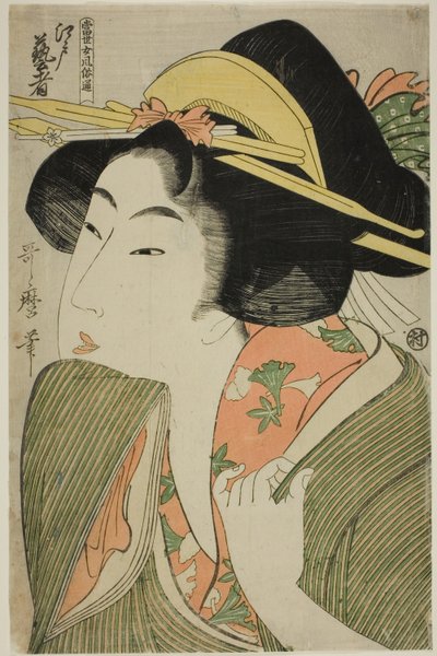 إيدو غيشا، من سلسلة "دليل الأنماط النسائية المعاصرة (Tosei onna fuzoku tsu)" بواسطة كيتاجاوا أوتامارو
