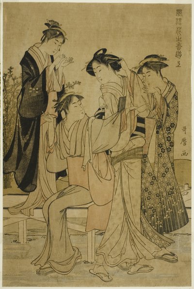 ملذات أنيقة: رائحة الزهور ، على اليمين (Furyu hana no ka asobi ، jo) بواسطة كيتاجاوا أوتامارو