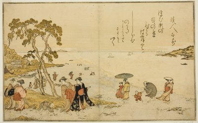 جمع القذائف في انخفاض المد ، من الكتاب المصور "هدايا من المد والجزر (Shiohi no tsuto)" بواسطة كيتاجاوا أوتامارو