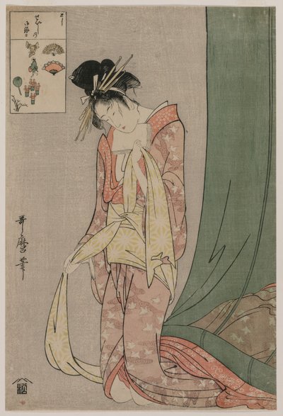 Hanaogi من Ogiya من سلسلة Puzzles صورة ، ج. 1797. بواسطة كيتاجاوا أوتامارو