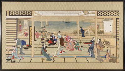 Moonlight Revelry at Dozo Sagami ، فترة إيدو ، أواخر القرن الثامن عشر وأوائل القرن التاسع عشر. بواسطة كيتاجاوا أوتامارو