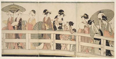 في الأعلى وأسفل جسر Ryogoku بواسطة كيتاجاوا أوتامارو