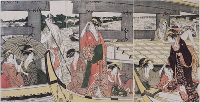 في الأعلى وأسفل جسر Ryogoku ، ج. 1796 بواسطة كيتاجاوا أوتامارو