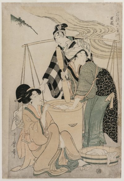 مقاطعة سيتسو من سلسلة Fashionable Six Jewel Rivers Furyu Mu Tamagawa ، ج. 1804. بواسطة كيتاجاوا أوتامارو