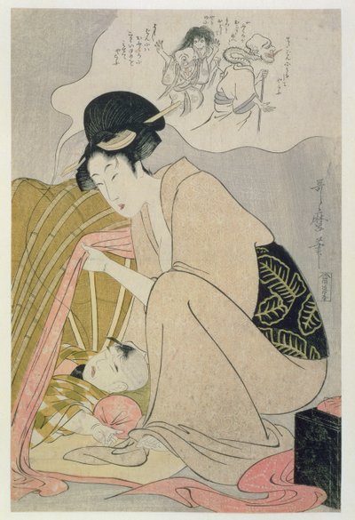 TH Riches 1913. طفل لديه كابوس ، c.1801 (طبعة خشبية) بواسطة كيتاجاوا أوتامارو