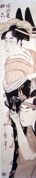 The Courtesan Agemaki و Gallant Sukeroku ، حوالي 1797-98 (نقش خشبي ملون) بواسطة كيتاجاوا أوتامارو