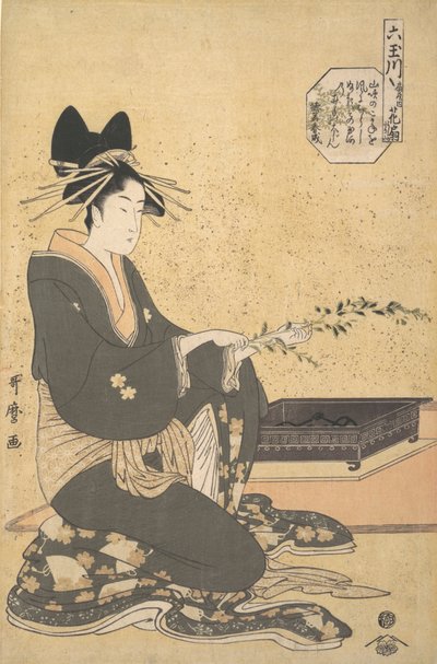 The Oiran Hanaogi of Ogiya ، من سلسلة “Six Jewel Rivers” Mutamagawa ، كاليفورنيا. 1795-96. بواسطة كيتاجاوا أوتامارو