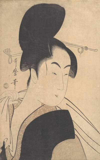 امرأة بعد الاستحمام ، كاليفورنيا. 1795. بواسطة كيتاجاوا أوتامارو