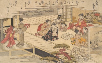 نساء يلعبن لعبة بالصدف 1790. بواسطة كيتاجاوا أوتامارو