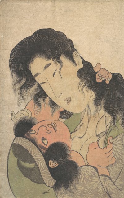 ياماوبا يلعب مع يونغ كينتوكي ، كاليفورنيا. 1795. بواسطة كيتاجاوا أوتامارو
