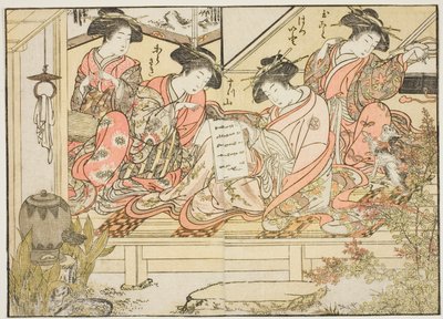 المحظيات من ماتسوبايا ، من كتاب "مرآة النساء الجميلات في أحياء المتعة (Seiro bijin awase sugata kagami)" المجلد. 2 بواسطة Kitao Shigemasa