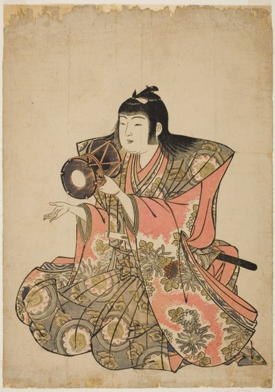 The Hand-Drum Player ، من سلسلة بدون عنوان من خمسة موسيقيين بواسطة Kitao Shigemasa