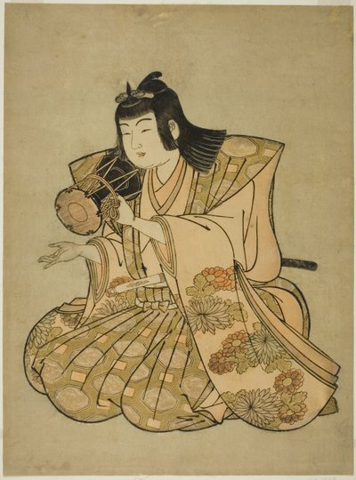 The Hand-Drum Player ، من سلسلة بدون عنوان من خمسة موسيقيين بواسطة Kitao Shigemasa