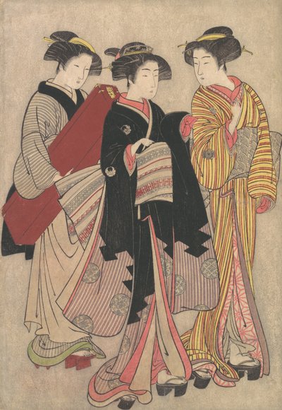 اثنان من الجيشا في طريقهما للمشي ، ١٧٣٩-١٨٢٠. بواسطة Kitao Shigemasa