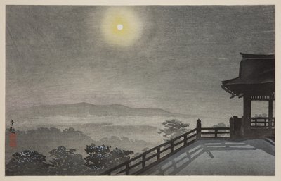 أمسية قمرية رائعة في كيوميزودو بالعاصمة الشرقية (من T؟ إلى Kiyomizud؟ hiya tsukiyo) (طباعة خشبية ملونة) بواسطة كيوشيكا كوباياشي