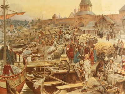 ميناء نوفغورود ، 1907 بواسطة Klavdiy Vasilievich Lebedev