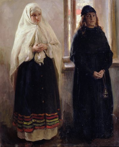 عالمان (زيت على قماش) بواسطة Klavdiy Vasilievich Lebedev