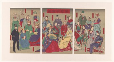 عرض الأزياء التقليدية في جميع البلدان Bankoku isho kagami (العنوان على الكائن) بواسطة كوباياشي كيوتشيكا