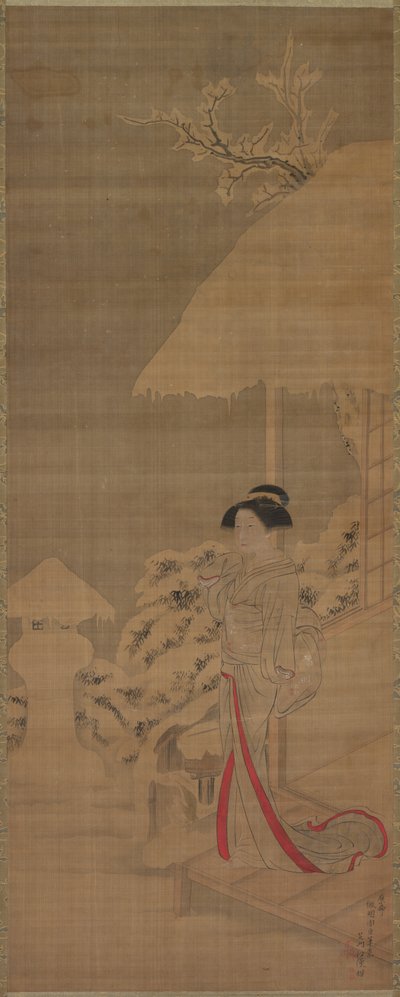 Beauty Bijin in the Snow ، أواخر القرن الثامن عشر وأوائل القرن التاسع عشر. بواسطة كوكان شيبا