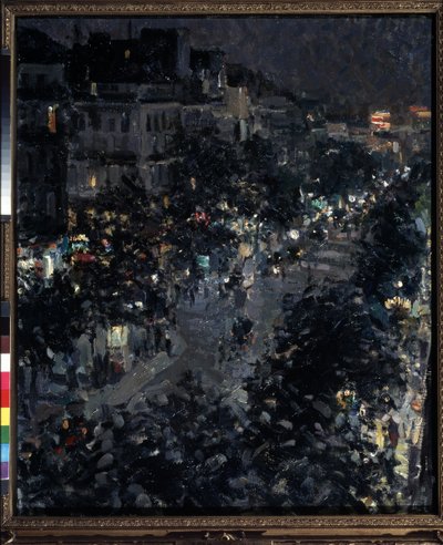 باريس في الليل ، بوليفارد دي إيتالين بواسطة Konstantin Alekseevich Korovin